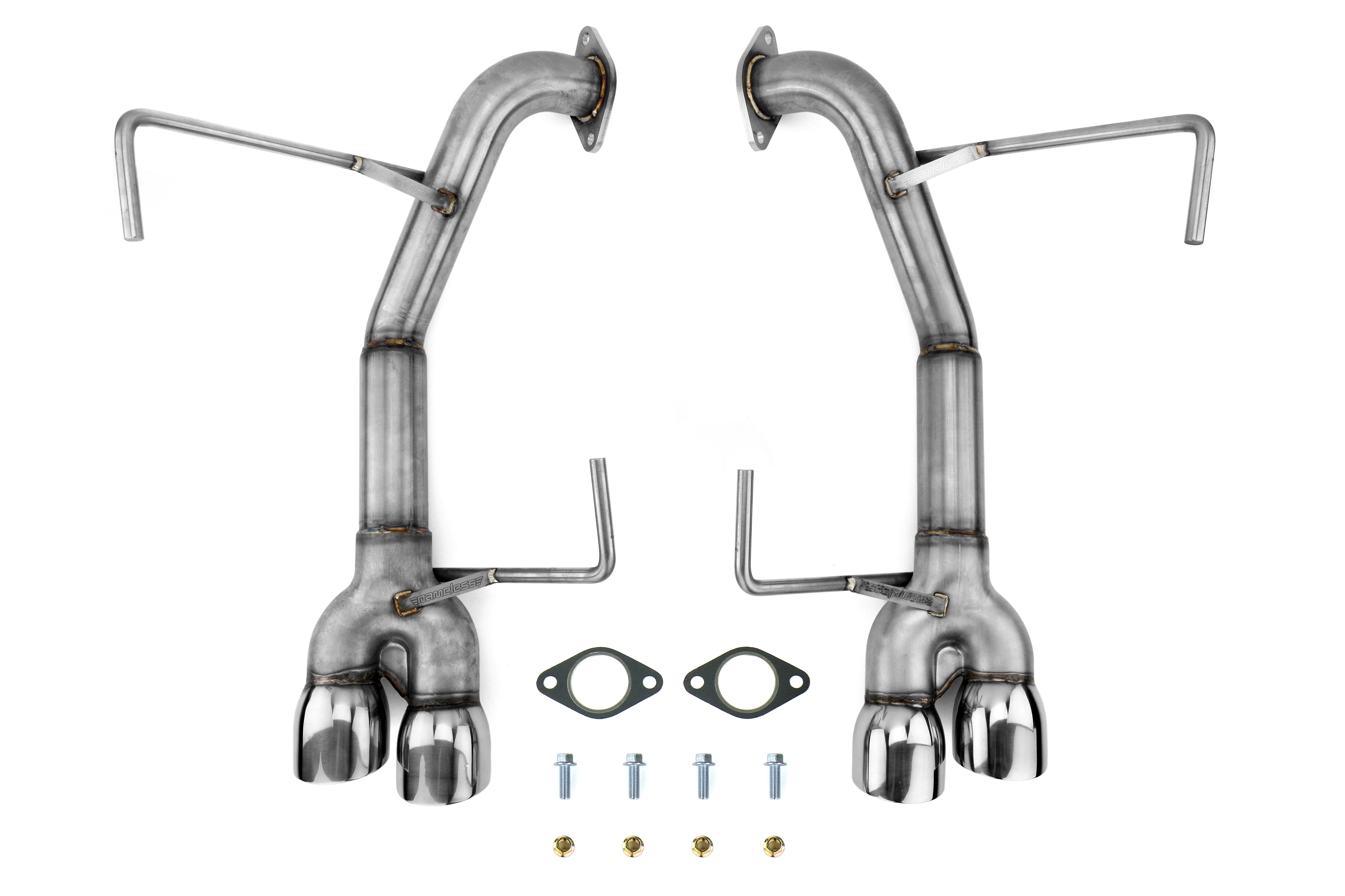 Nameless Performance Muffler Delete Double Wall Polished Tips - 2015-2021 Subaru WRX / 2015-2018 STI